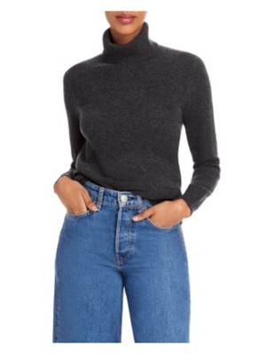 

C Женский черный свитер с высоким воротом и длинными рукавами