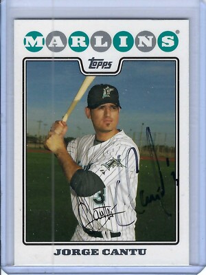 FLORIDA MARLINS JORGE CANTU 2008 TOPPS SIGNED CARD # 388 AUTO