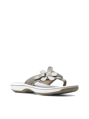 Женские серебристые босоножки-стринги Brinkley Flora CLOUD STEPPERS BY CLARKS, 9 м