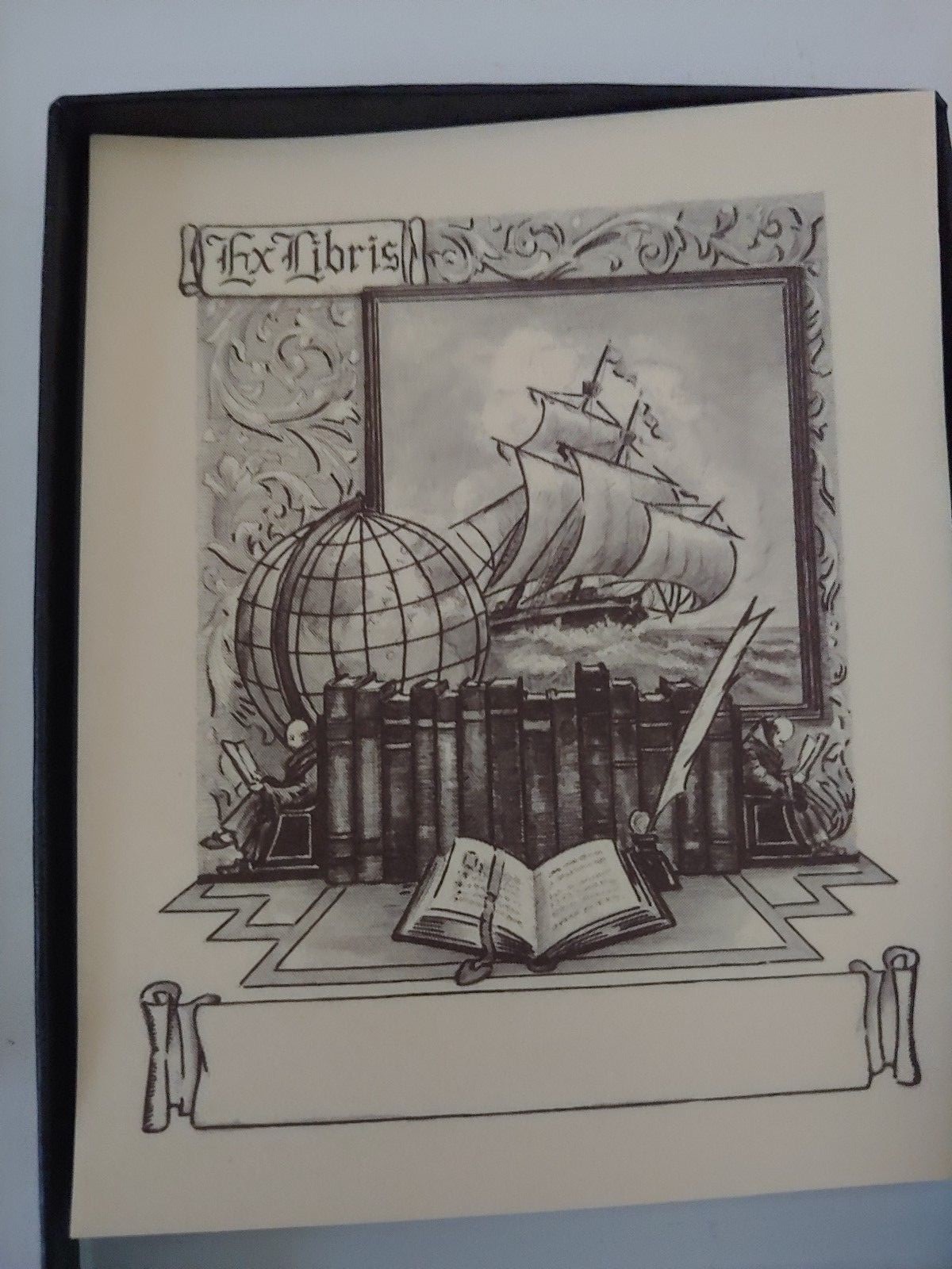 36 Gummed Vintage Antioch Bookplates Ship Globe Books Ex Libris