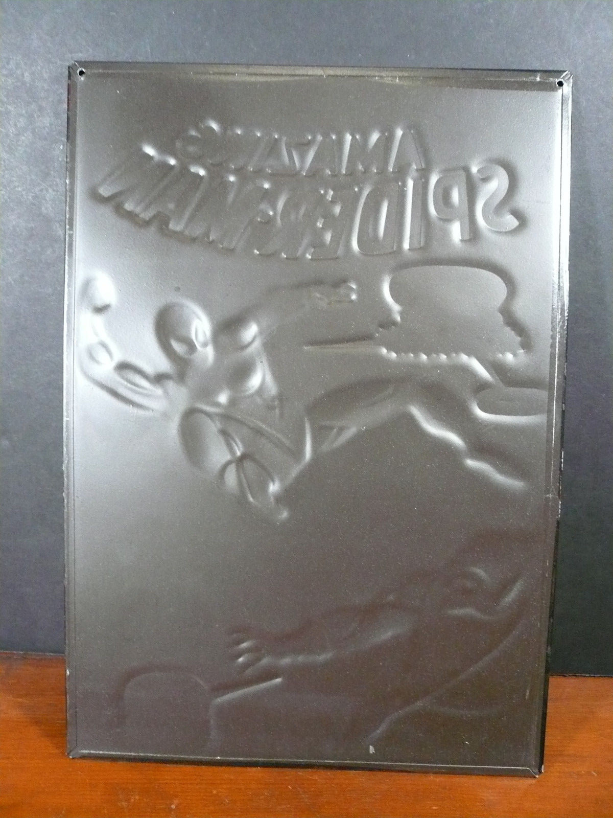 The Amazing Spider-man Comic Book Cover Metal Tin Embossed Sign Wall Hanging
