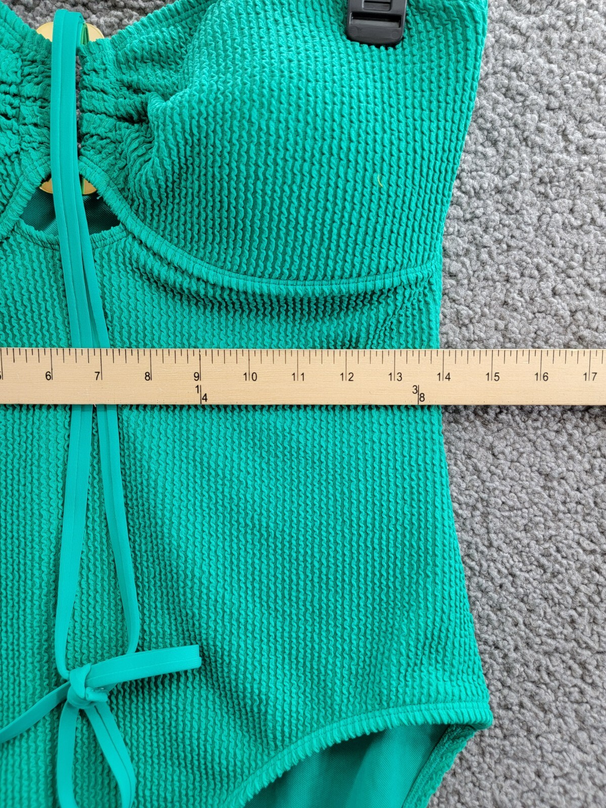 Bleu Rod Beattie Textured Halter One Piece Swimsuit Women's 14 Laguna Tie Neck - Picture 6 of 15