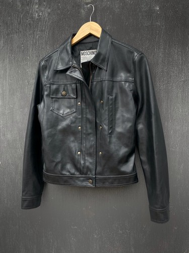 Moschino Vintage Leather jacket size 44 made in italy | eBay