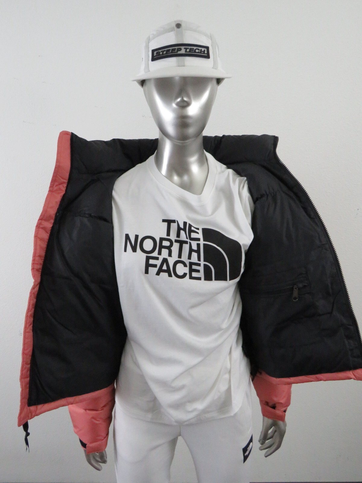 Pre-owned The North Face Womens  1996 Retro Nuptse Puffer 700-down Hooded Jacket - Mahogany In Light Mahogany / Tnf Black / Tnf White Logo