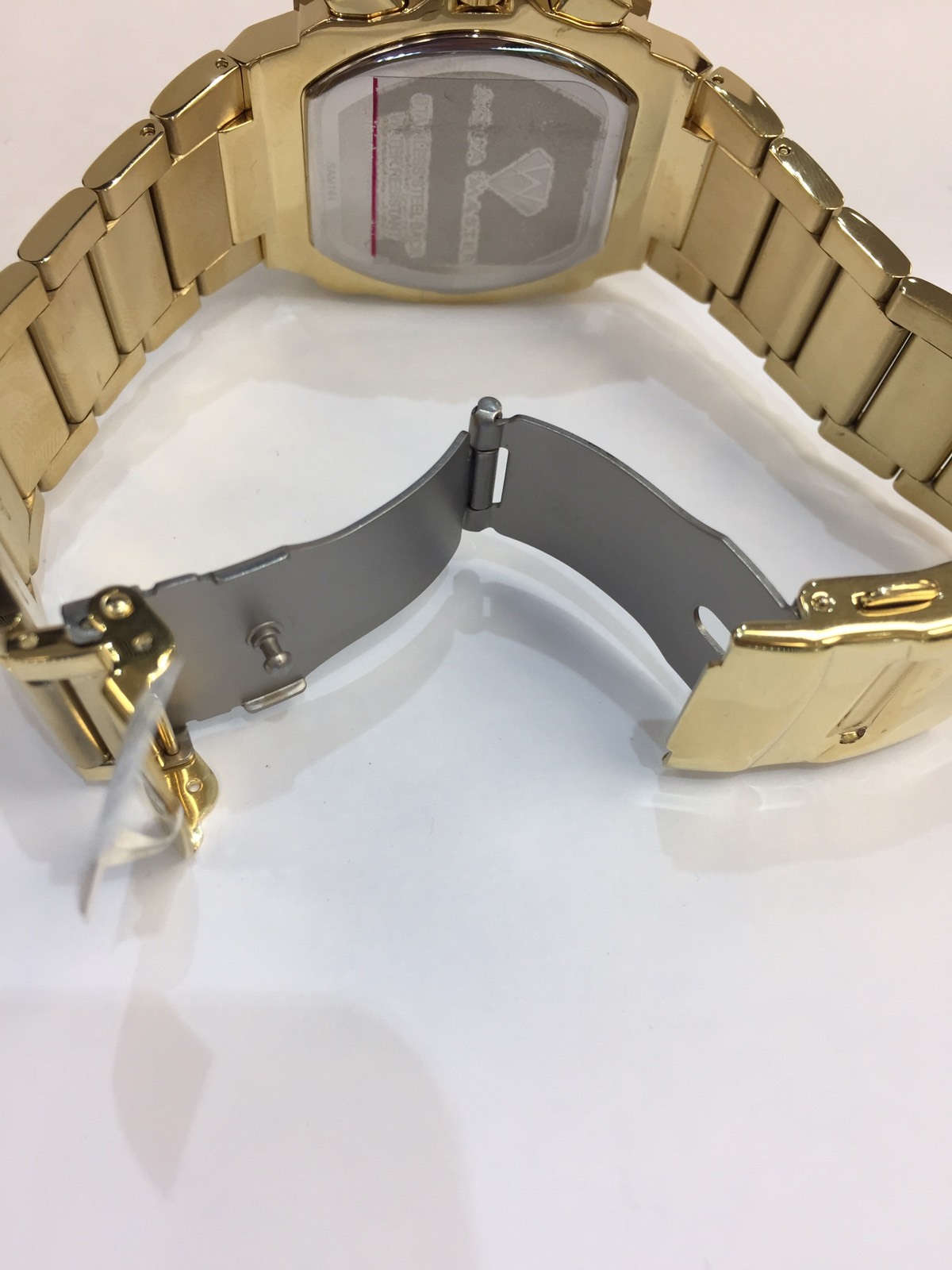 Pre-owned Aqua Master Men  Jojo Jojino Joe Rodeo Yellow Metal Band 40mm Diamond Watch W143