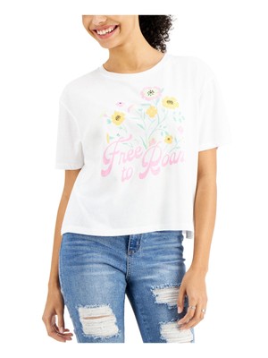 

BLACK LABEL Женская белая футболка из хлопковой смеси с принтом и коротким рукавом с круглым вырезом, Белый