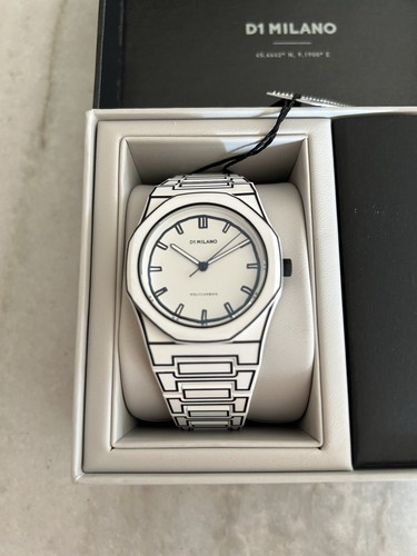 Pre-owned D1 Milano Polycarbon Sketch Watch 40.5mm White Paper