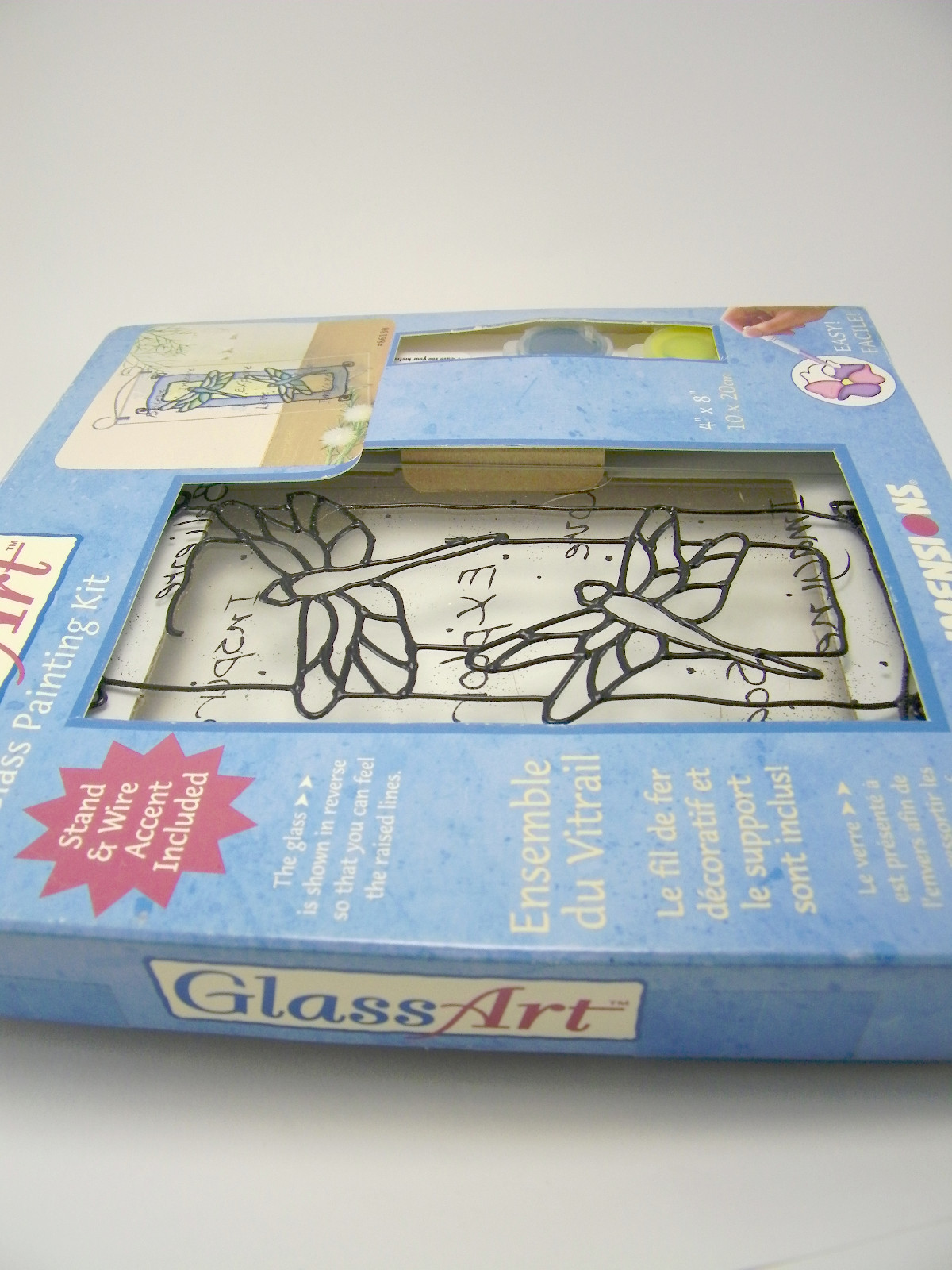 Vintage 2000 Dimensions Glass Art Craft Painting Kit Dragonfly #86130 4