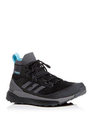 Женские черные кроссовки ADIDAS на танкетке с язычком для пешего туризма 6.5