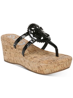 

SAM EDELMAN Женские черные сандалии Sunburst на пробковой платформе Rocky Thong 1 дюйм, 7,5 м, Черный, H0178S2
