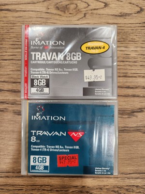 NEW 3M Imation Travan NS 8GB TR-4 cartridge - Lot of 2 (New & Sealed)