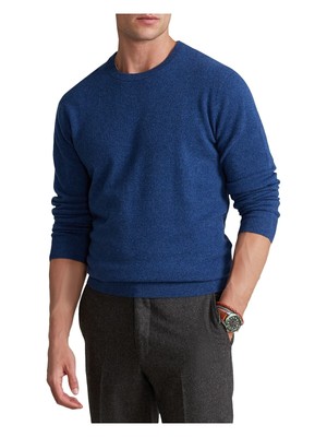 

POLO RALPH LAUREN Мужской темно-синий пуловер с длинными рукавами и круглым вырезом, Navy
