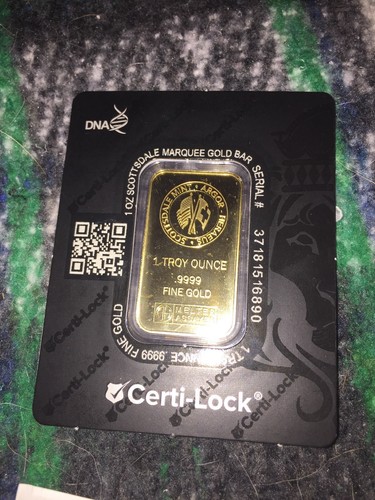 1 oz Gold Bar - Scottsdale Mint Certi-Lock