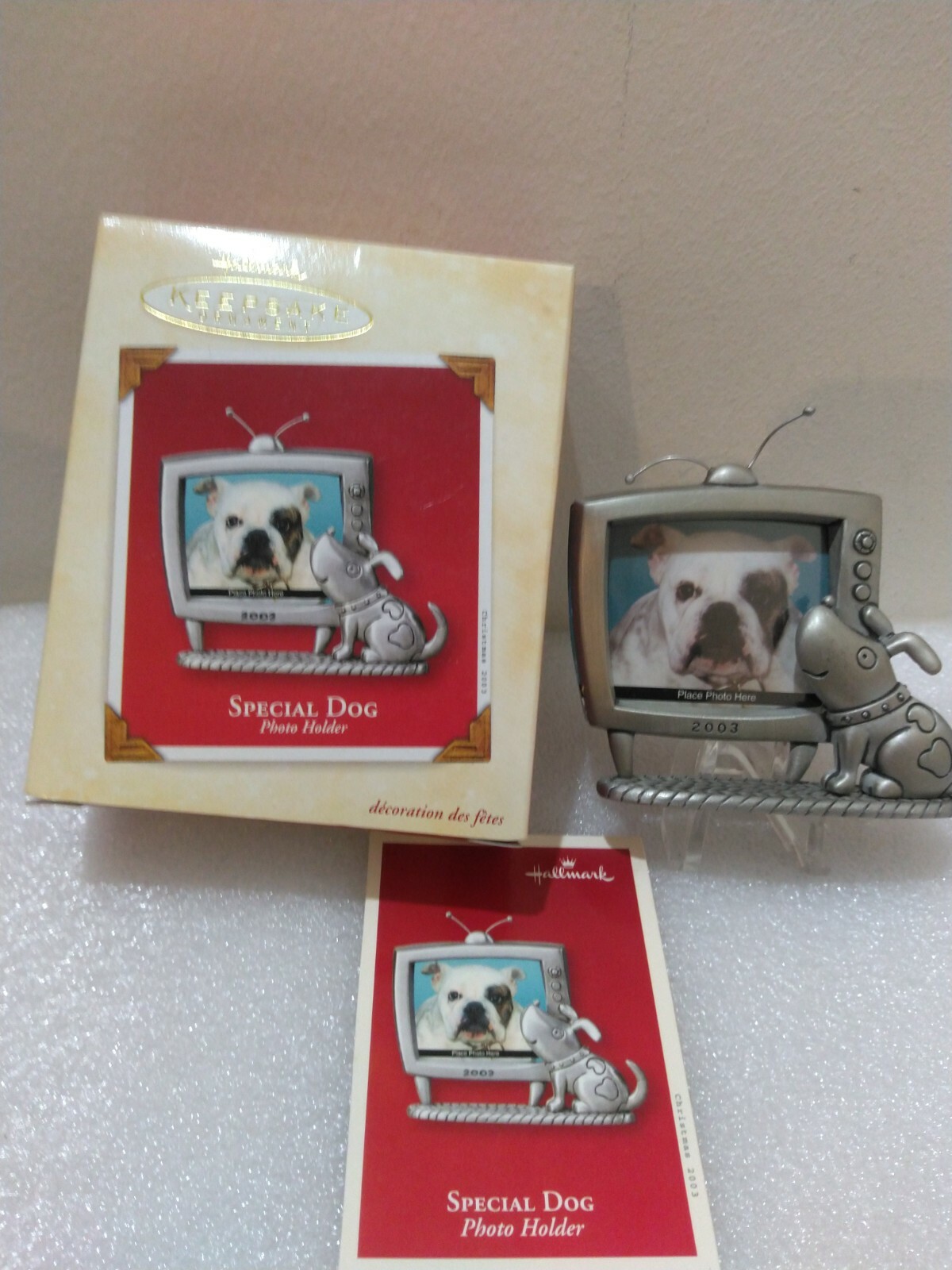 Hallmark Special Dog-Dog Sitting At Tv Photo Holder Metal / 