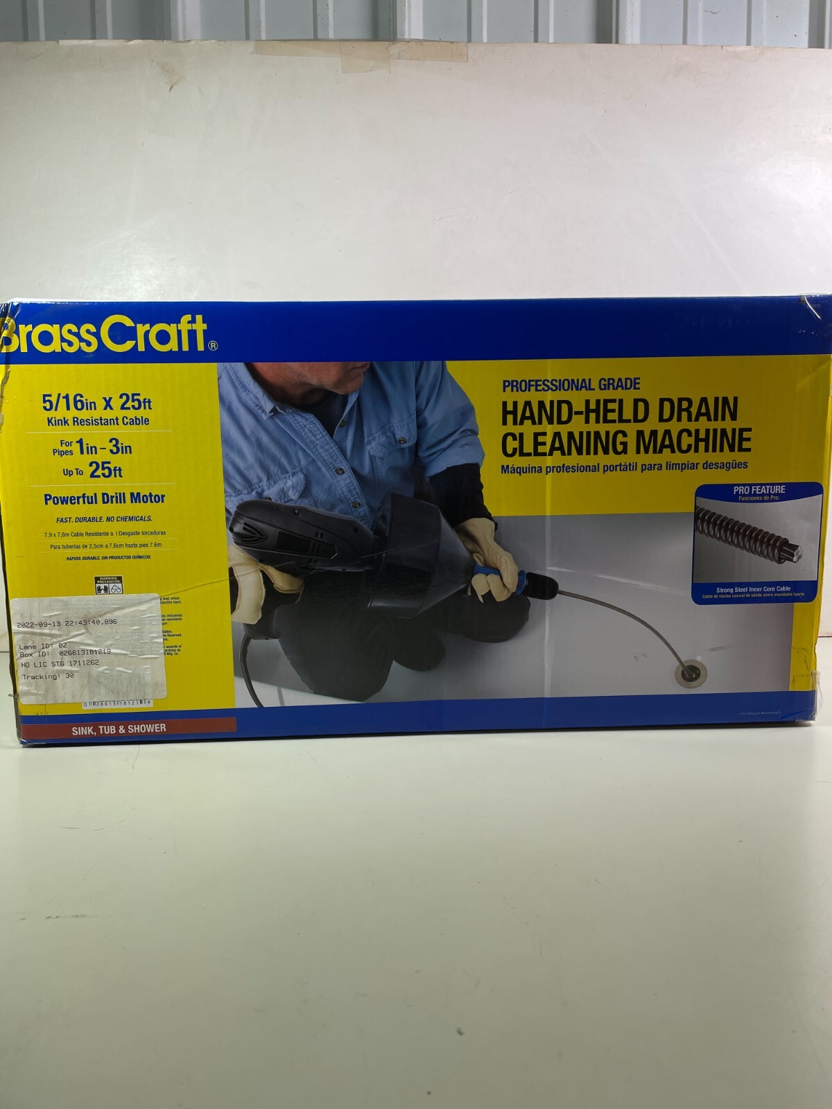 BrassCraft Hand Held Drain Cleaning Machine 5/16" x 25' Kink Resistant Cable