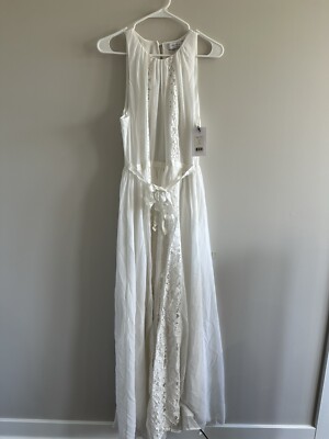 NWT Bailey 44 Gypsy Maxi Dress Cream White Coastal Vacation Beach Wedding Lace