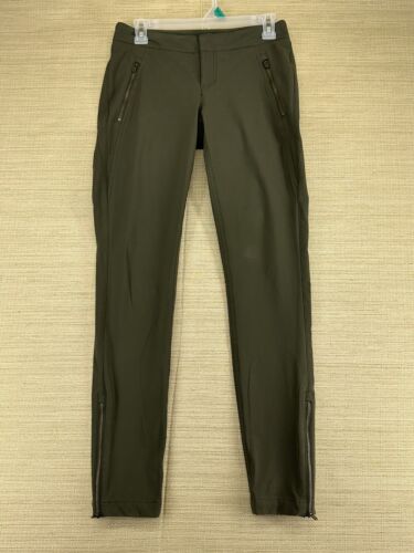 Athleta Olive Green Women's Pants With Zipper Pockets & Legs Size