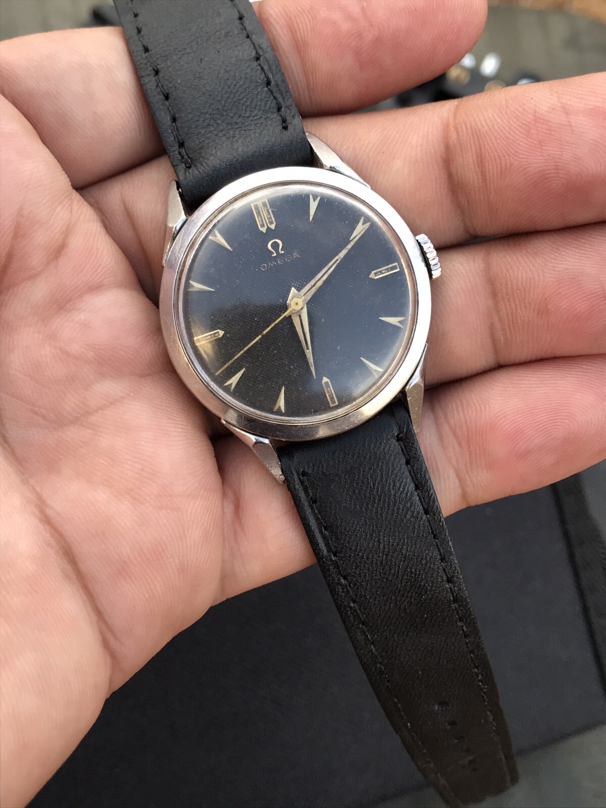 Vintage Omega Jumbo Black Dial Cal 283 