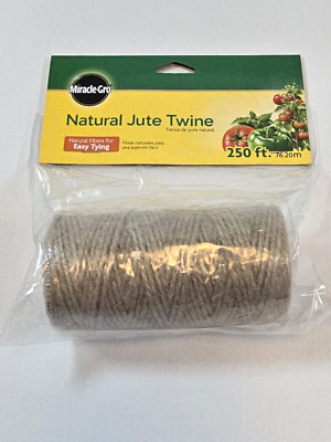 Miracle-Gro Natural Jute Twine 250' Natural for Easy Tying of Plants, Vegetables