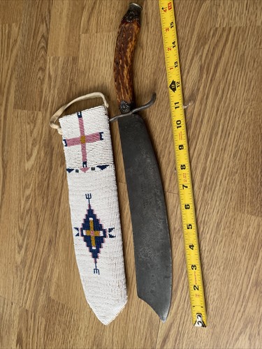 Antique Mawhood Bros Indian Wars English Camp Bowie Sheffield Stag 1800’s Knife