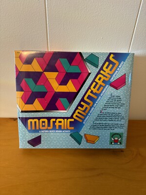 VTG MOSAIC MYSTERIES Pattern Block Design Learning Activity TOY GAME '92 NIB NEW