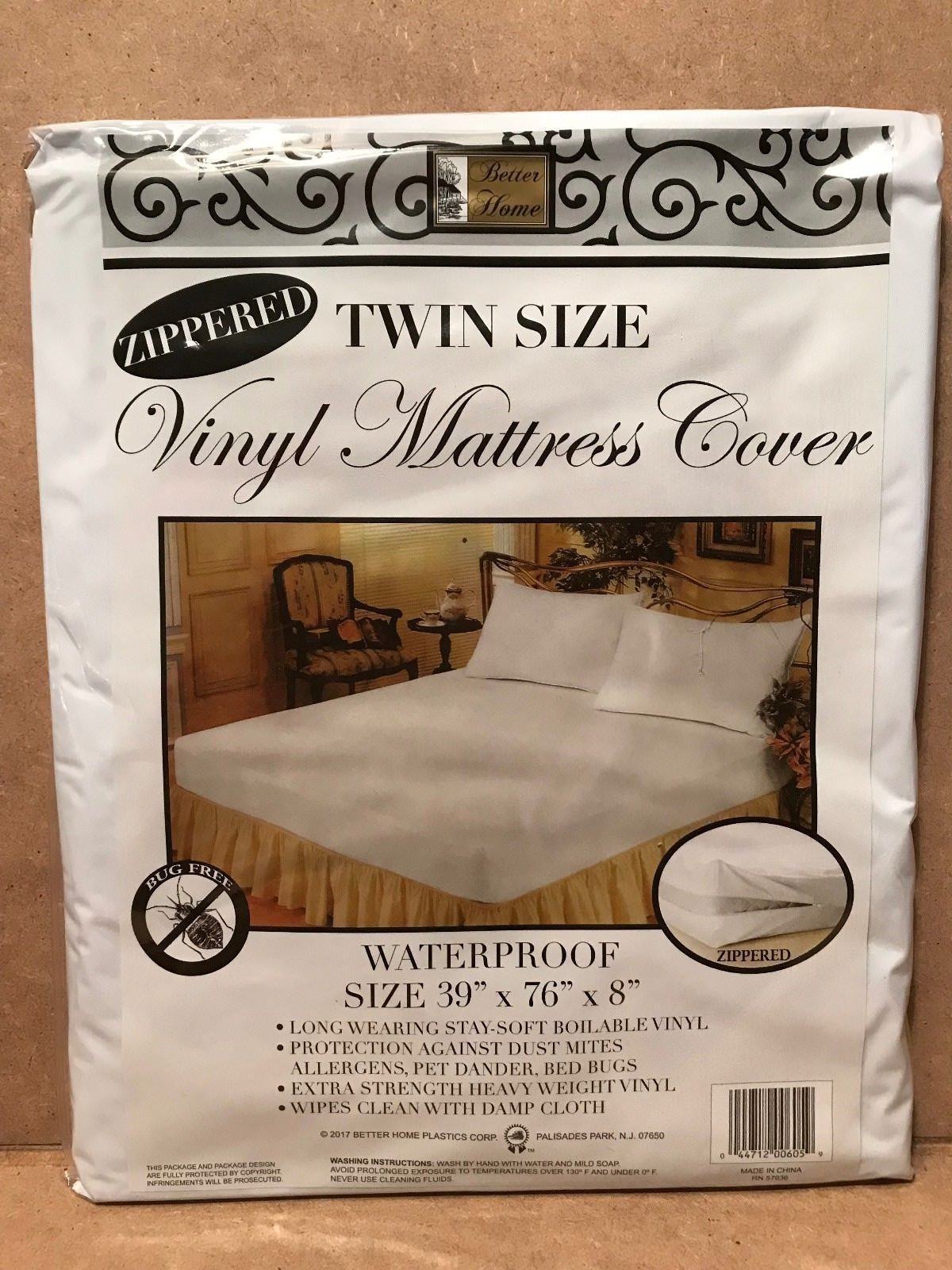 Zippered Vinyl Mattress Cover Waterproof / Bugs Free - 8 Inch Deep-  ALL SIZES