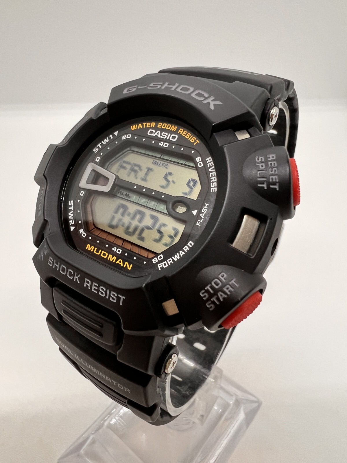 Casio G-shock Mudman Black Red Digital G-9000-1JF Rare Mens Watch