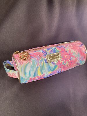 Lilly Pulitzer Cylinder Zip Makeup/Brush Bag Floral 8 
