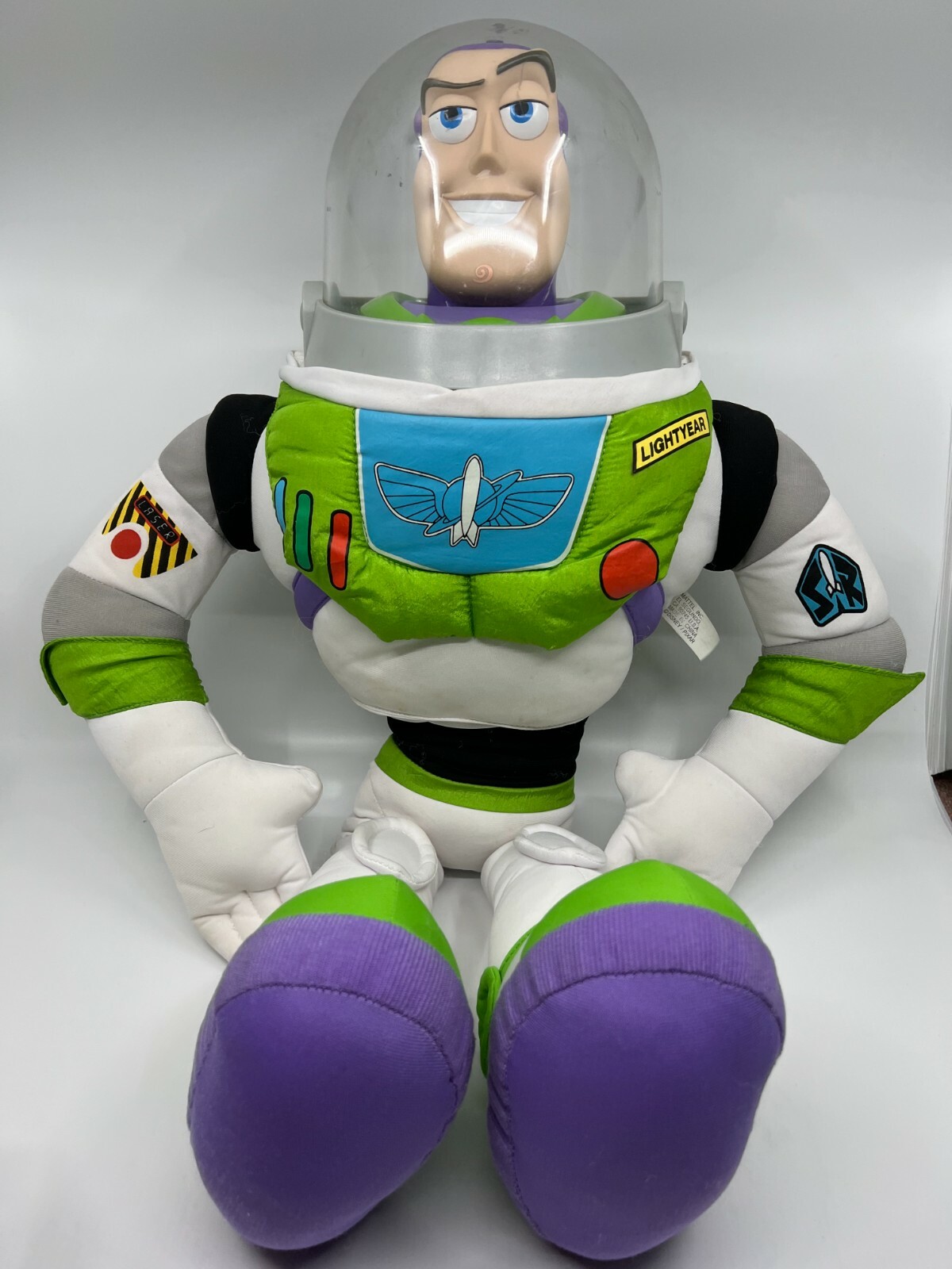 Vintage Mattel Disney Buzz Lightyear Jumbo Plush 26 Large Plastic Helmet