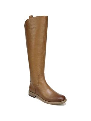 FRANCO SARTO Womens Beige Back Meyer Almond Leather Riding Boot 9.5 W WC