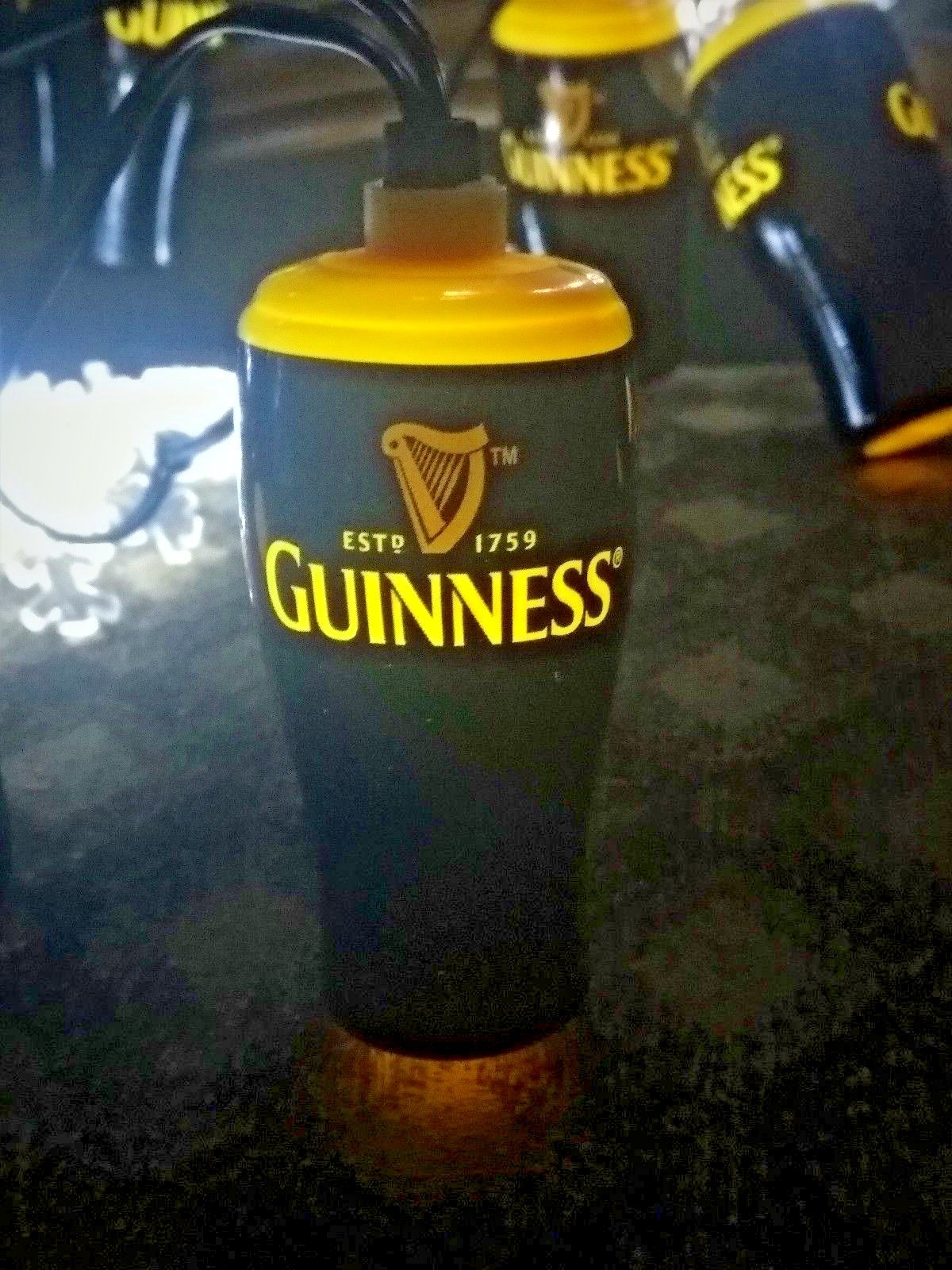 NIB NEW Guinness Holiday String Lights 15' Glowing Black Beer Glass & Snowflakes