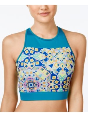 

ENERGIE Intimates Teal Racerback Geometric Sleepwear Спортивный бюстгальтер для юниоров Размер, JK3640