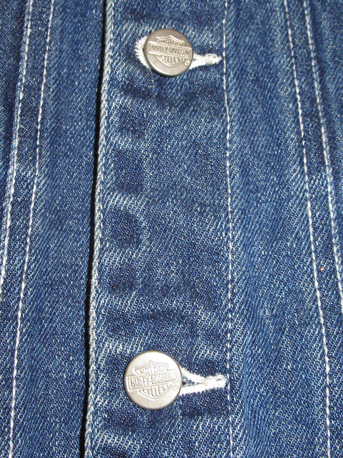 Kids YOUTH HARLEY DAVIDSON DENIM BLUE JEAN JACKET SZ 12/14 Motorcycle Graphics