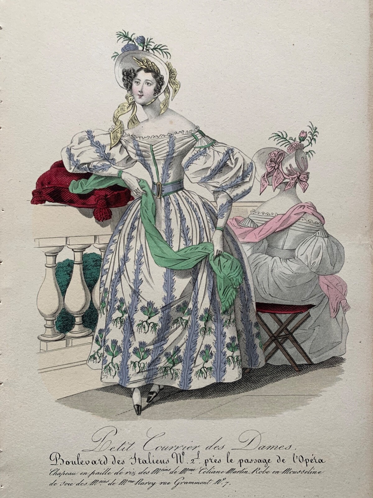 Dessiner l’Antique Early French Antique 1834 Hand coloured engraving - La Mode