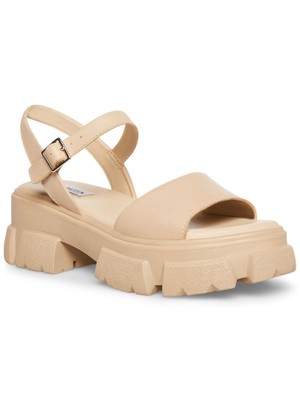 

STEVE MADDEN Женские бежевые 1-дюймовые сандалии Tazia с ремешком на пятке на платформе Architectural 8,5 M 8,5 M, Бежевый, TAZI01S1