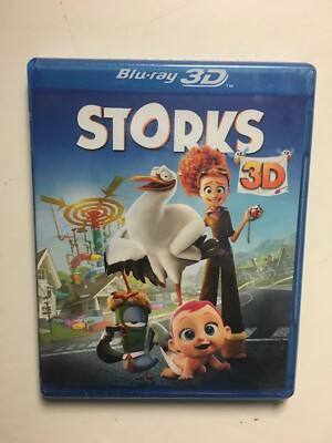 Storks (Blu-ray/DVD, 2016, 3-Disc Set, 3D) NEW out of print