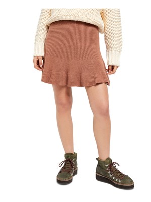 

FREE PEOPLE Женская коричневая короткая юбка с рюшами Размер, Коричневый