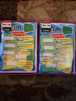 NEW Lot of 2 MAD LIBS Holiday Christmas Cards  Fun Cards to Fill Out 28 Cards