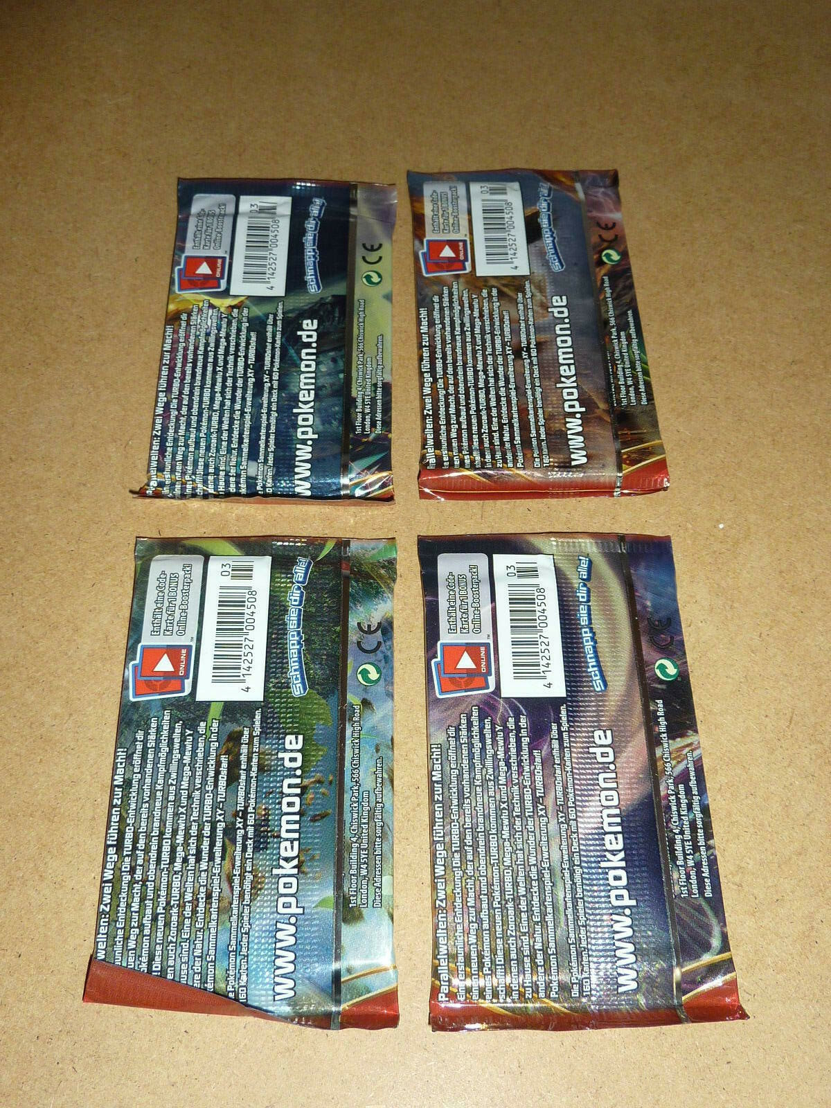 4 Booster Pokemon Turbo Start XY - Deutsche Ausgabe 40 Karten 