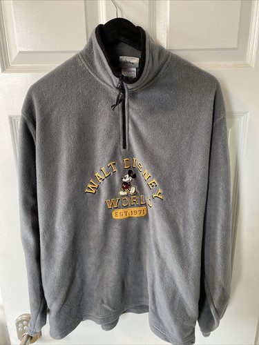 Walt Disney World Parks Embroidered Gray 1/4 Quarter Zip