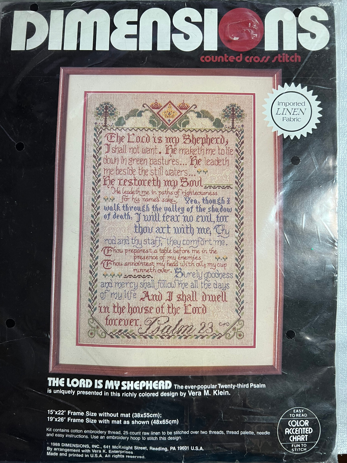 Dimensions- The Lord is My Shepherd Counted Cross Stitch Kit- OOP