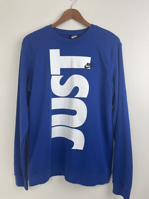 Vintage Nike Just Do It T Shirt Blue Spell Out Long Sleeve M  front back