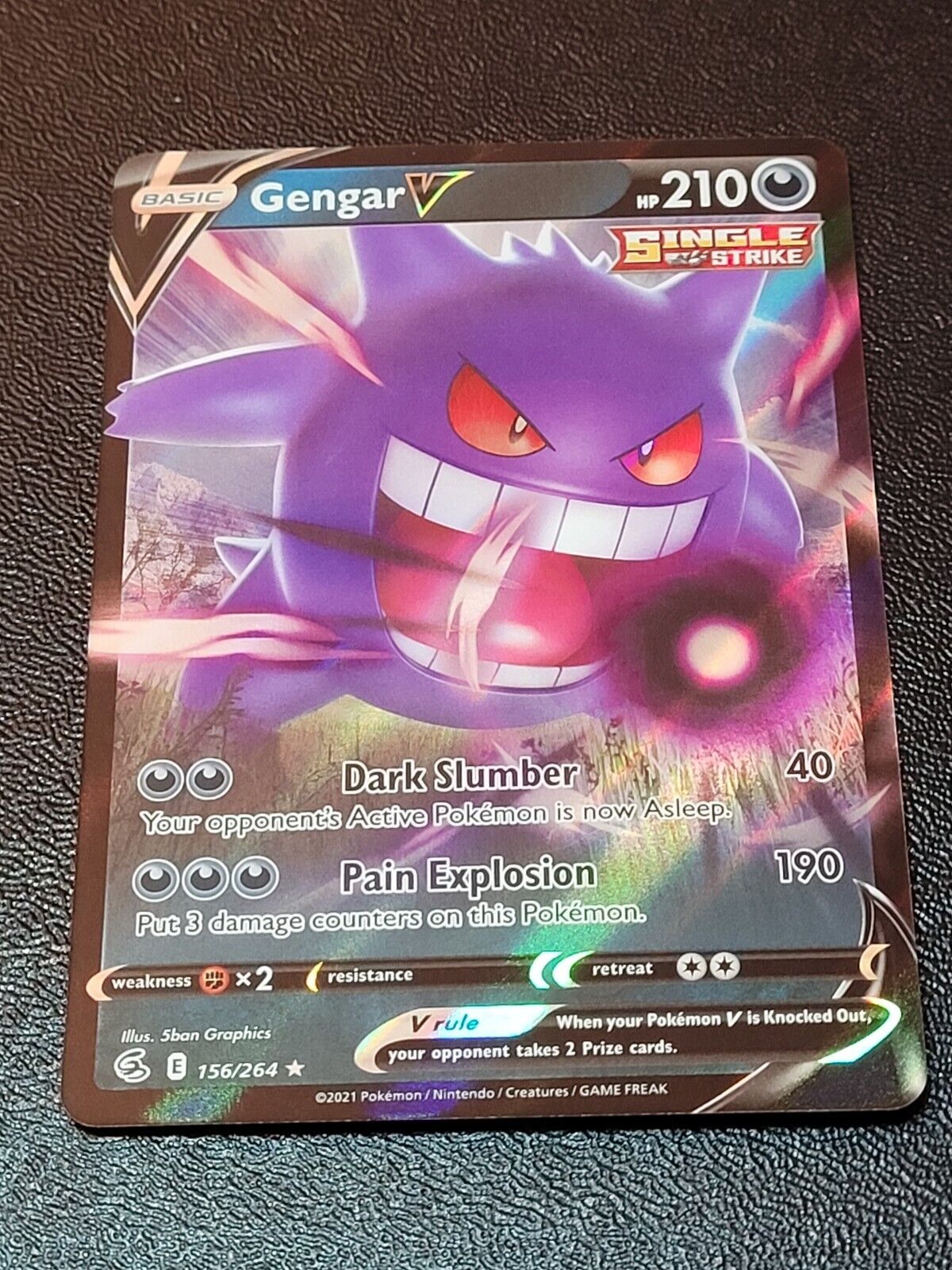 Gengar V 156/264 Fusion Strike NM Full Art Ultra Rare