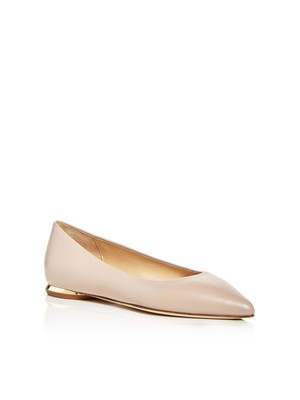 

MARION PARKE Женские бежевые кожаные балетки без каблука на плоской подошве без каблука, Бежевый, MUST HAVE FLAT