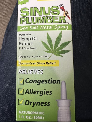 Sinus Plumber Sea Salt Hemp Pine Oil  Nasal Spray Non Burning