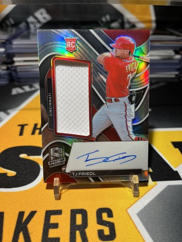 TJ Friedl 2022 Panini Chronicles Spectra Silver Patch Auto
