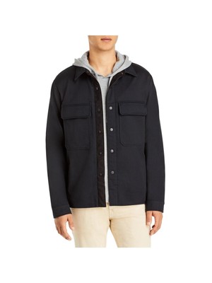 

ВИНС. Мужская черная куртка на пуговицах, Черный, M74134825