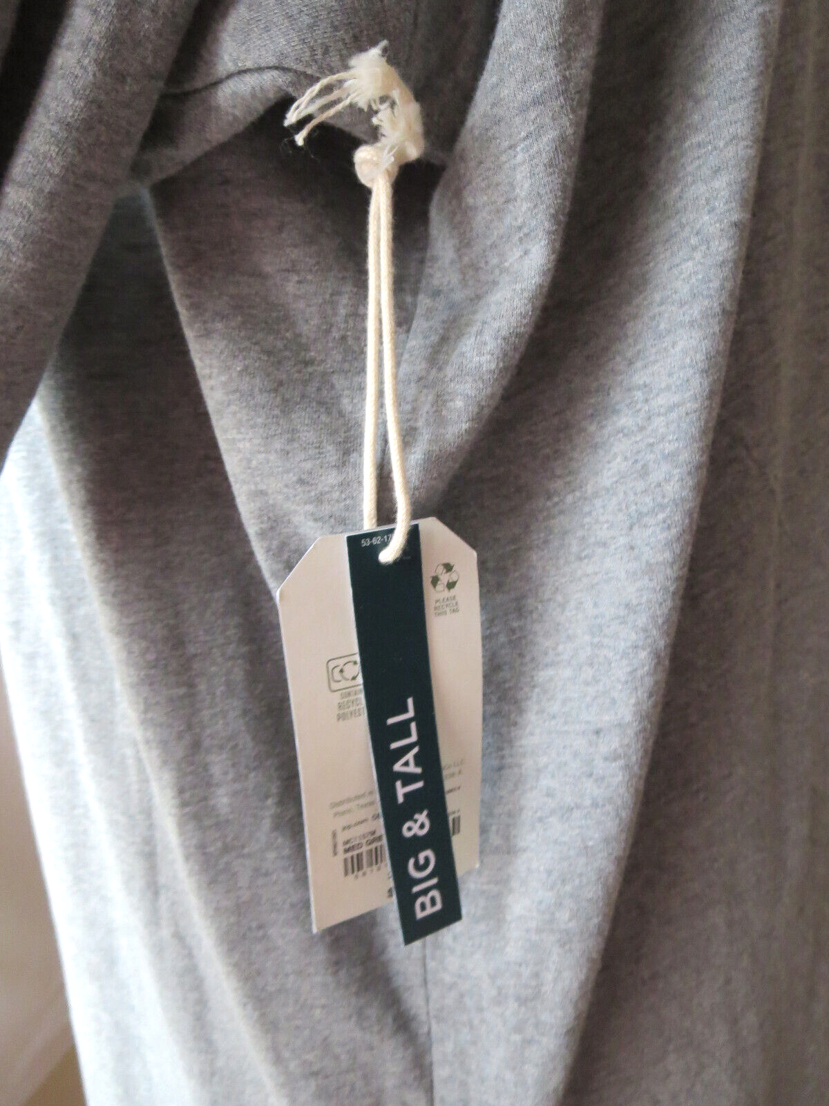 MUTUAL WEAVE MENS T-SHIRT GRAY LONG SLEEVE BIG & TALL COTTON BLEND SOFT NEW 2XLT