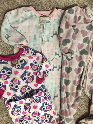 Baby Girl 12M Months Zip Up Pajamas Set