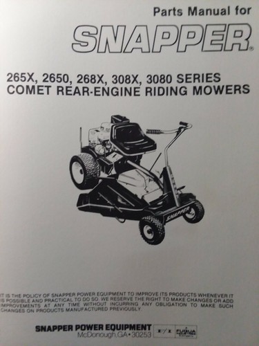 Snapper riding mower sale parts